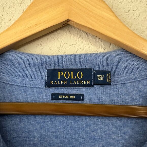 POLO RALPH LAUREN Estate Rib 1/4 Zip Pullover Sweater w Pony Logo Blue - Picture 6 of 9